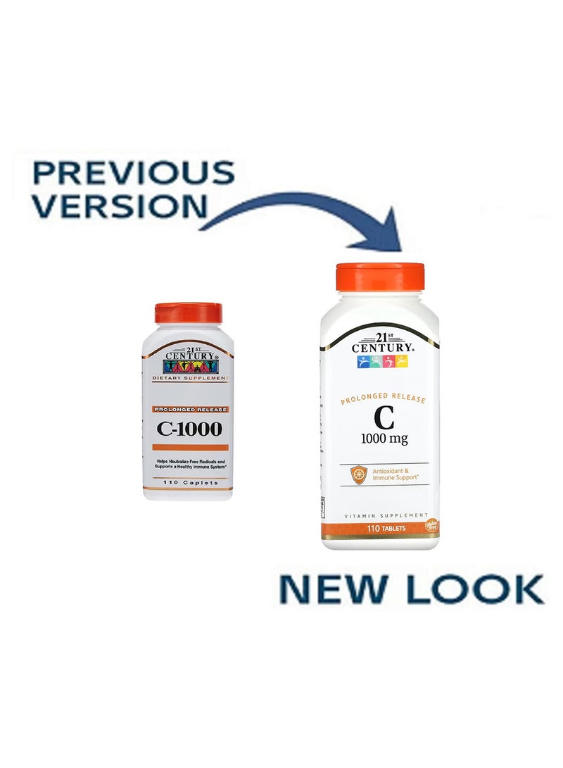 21st Century C 1000mg Prolonged Release 110 Caplets - Image 1